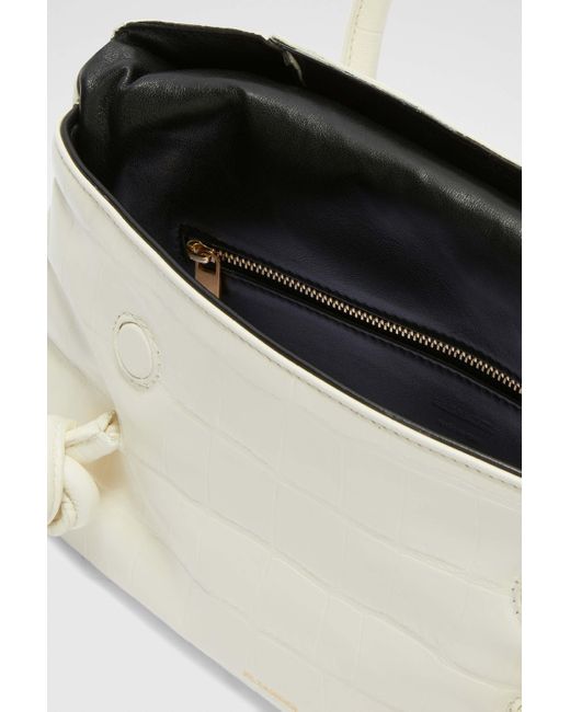 Jil Sander White Small Knot-Detailed Embossed Shoulder Bag