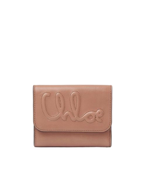 Chloé White Chloé C Small Tri-Fold Wallet
