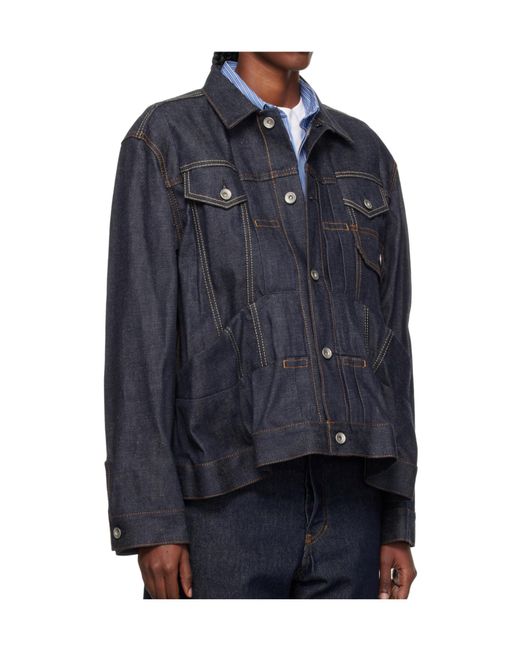 Sacai Blue Pocketed Cotton Jacket