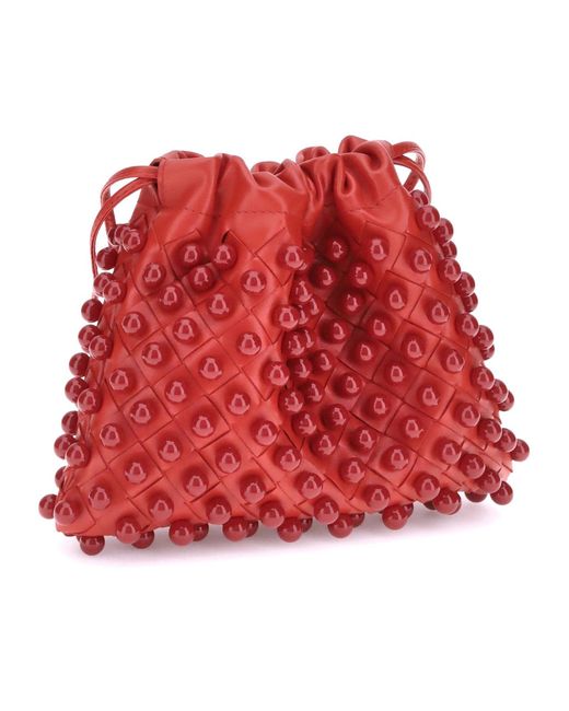 Bottega Veneta Red Woven Clutch