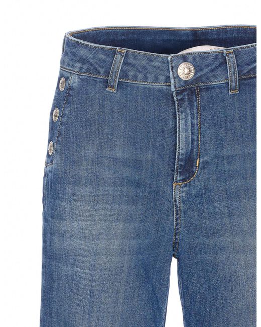 Liu Jo Blue Button Detail Flared Jeans