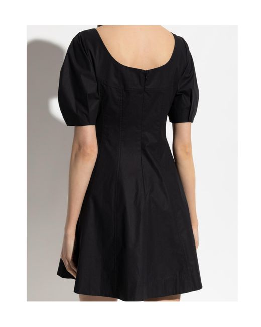 Theory Black Puff-Sleeve Dress
