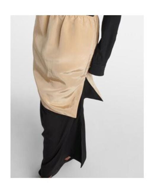 Calvin Klein Black Tyler Layered Wool And Silk Maxi Skirt