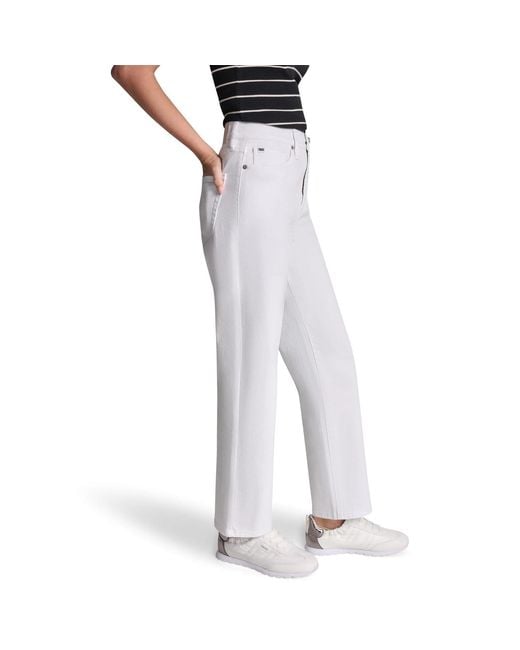 DKNY White Jeans Hi Rise Classic Straight Denim Jeans