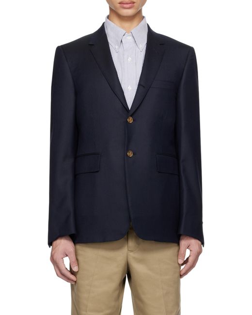 Thom Browne Blue Twill Classic Sport Coat for men