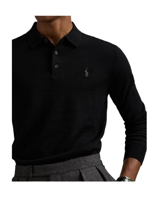 Polo Ralph Lauren Blue Merino Crew Neck Jumper for men