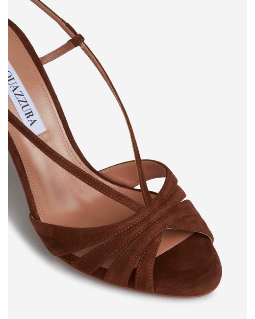 Aquazzura Brown Open-Toe High-Heeled Sandals