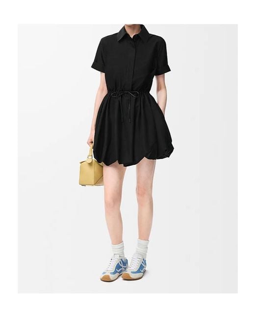 Loewe Black Drawstring Shirt Dress