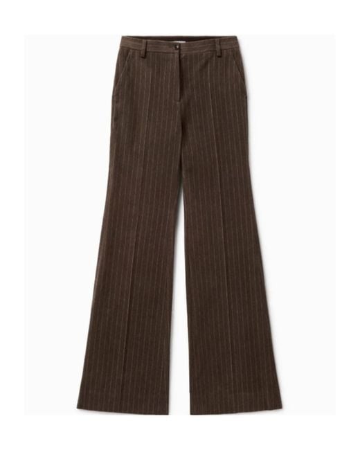 1989 STUDIO Brown Pinstripe Flared Pant