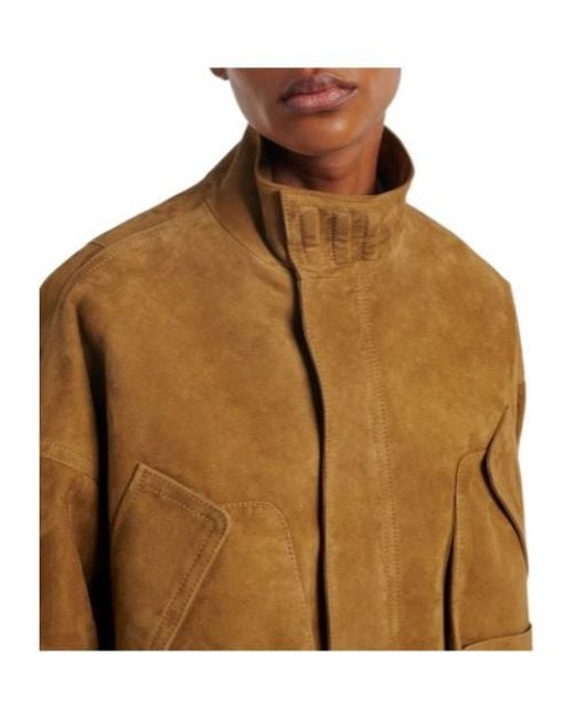 The Attico Brown Soft Suede Flight Jacket