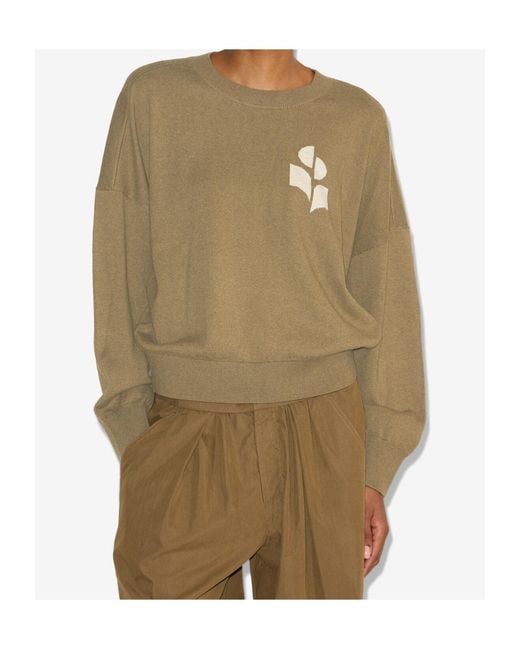 Isabel Marant Natural Isabel Marant Étoile Marisans Logo Intarsia Knitted Jumper