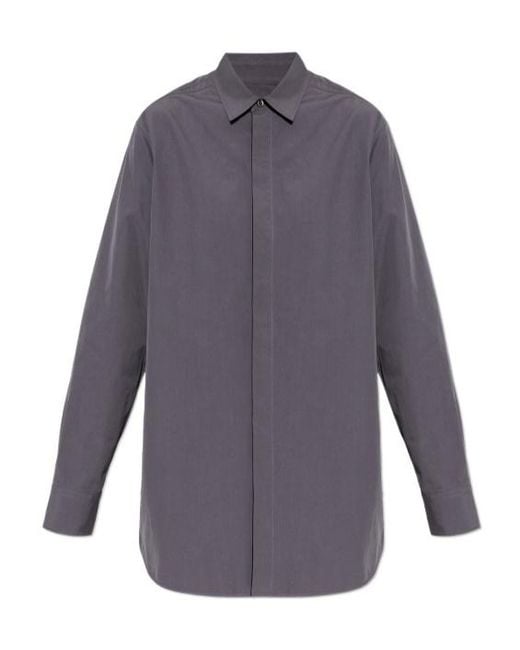 Jil Sander Blue Back-Slit Long Shirt