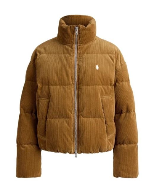 Polo Ralph Lauren Brown Corduroy-Effect Quilted Jacket