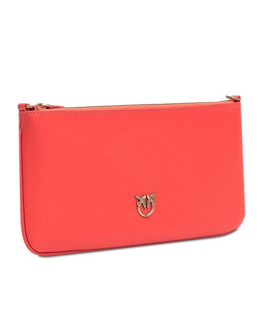Pinko Red Horizontal Flat Shoulder Bag
