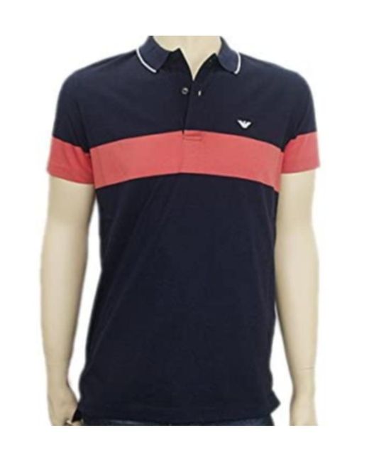 Emporio Armani Blue Logo Details Polo Shirt for men