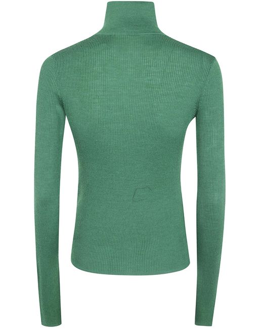 Frankie Shop Green 'Sade' Knit Zip Sweater