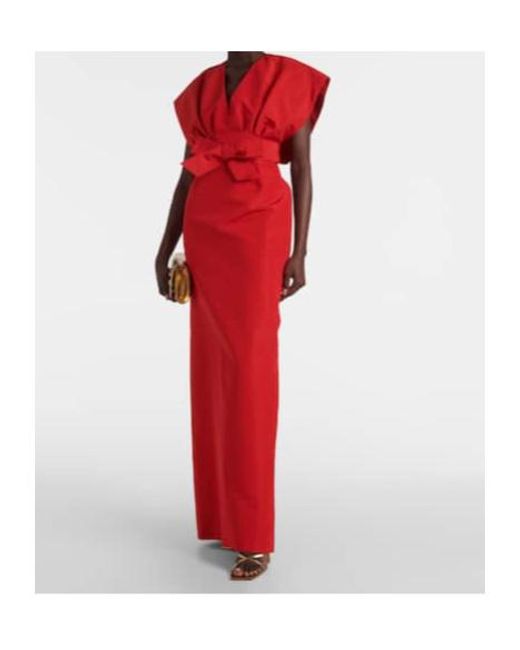 Carolina Herrera Red Bow-Detail Silk Faille Gown
