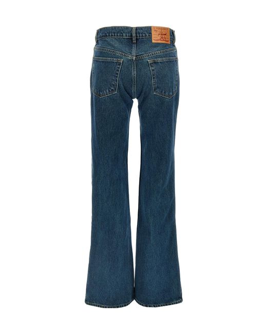 Y. Project Blue Faded Effect Flared Jeans