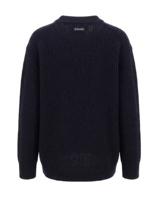 Pinko Blue Ribbed-Knit Sweater