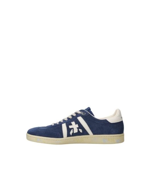Premiata Blue Round-Toe Sneakers for men