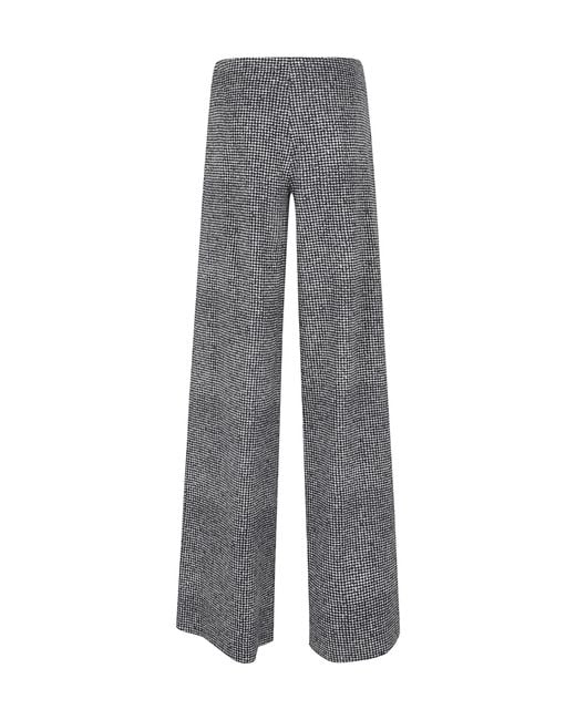 Ermanno Scervino Gray Houndstooth Wide-Leg Pants