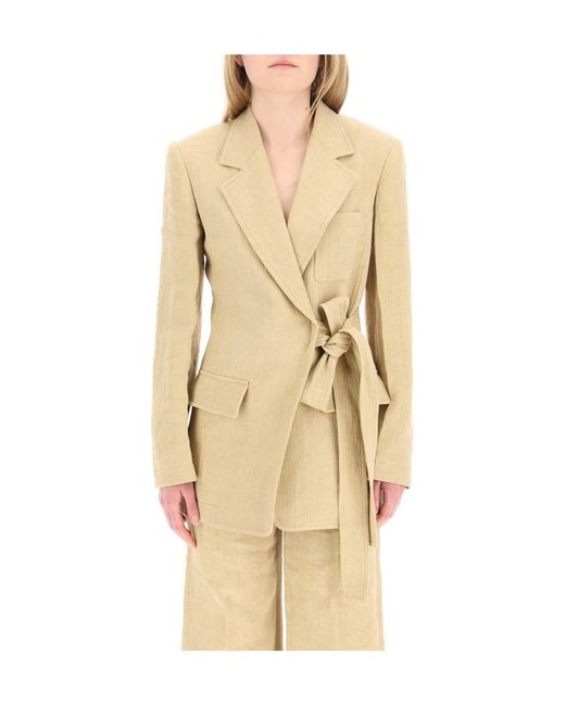 Chloé Natural Side-Tie Single-Breasted Jacket