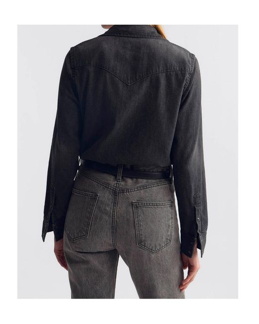 Nili Lotan Black Long-Sleeve Button-Up Shirt