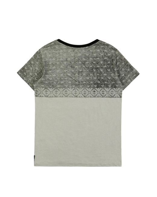 Armani Jeans Green V-Collar Short-Sleeved T-Shirt for men
