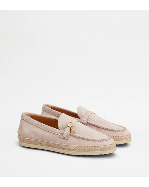 Tod's Natural Suede Loafers