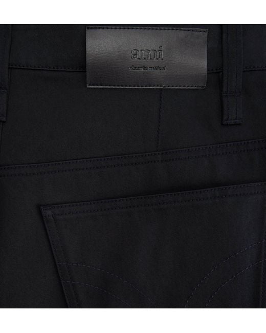 AMI Blue Straight-Leg Trousers for men
