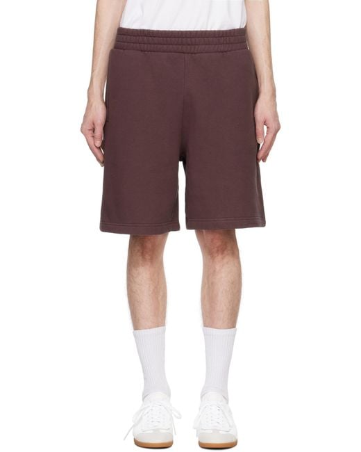 Palm Angels Purple Logo Printed Elastic Waist Track Shorts for men