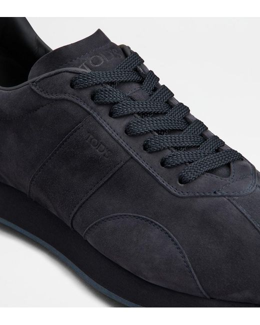 Tod's Blue T Vintage Suede Sneakers for men