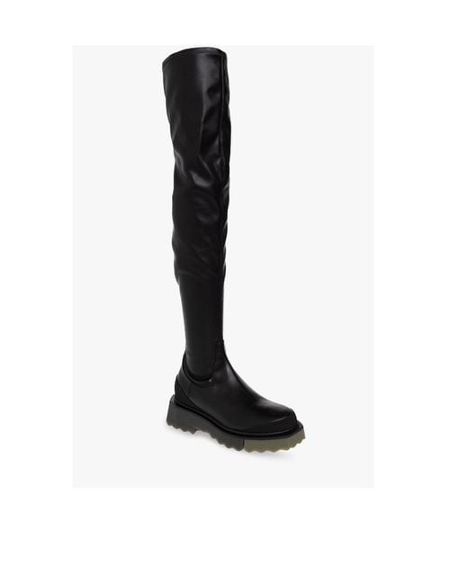 Off-White c/o Virgil Abloh Black Round Toe Knee-Length Boots