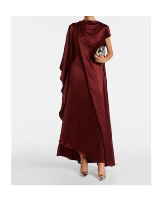 Roksanda Red Hiba Caped Silk Gown