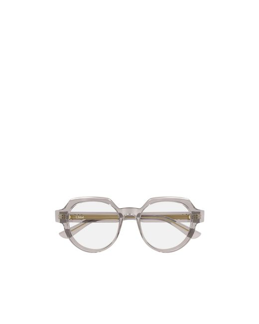 Chloé White Chloé Eyewear Geometric Frame Glasses