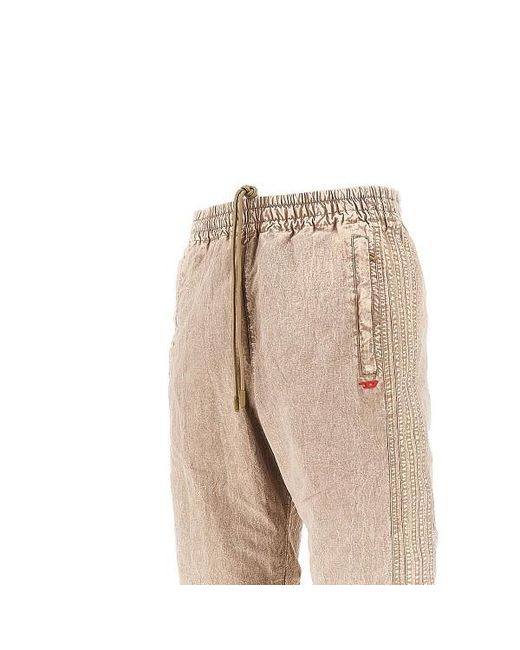 DIESEL Natural P-Iusko-Ag Side Band Washed Pants for men