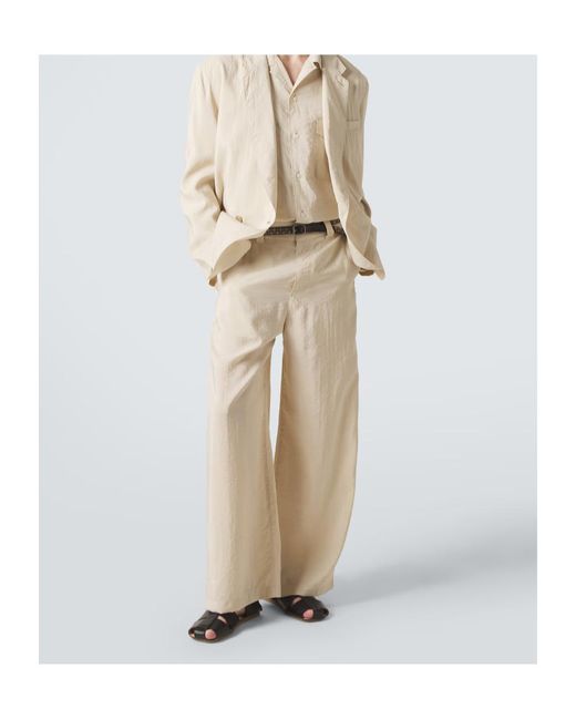 Lemaire White Silk-Blend Shirt for men