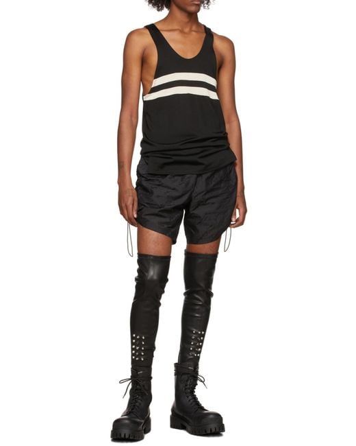 we11done Black Elasticated-Waist Shorts