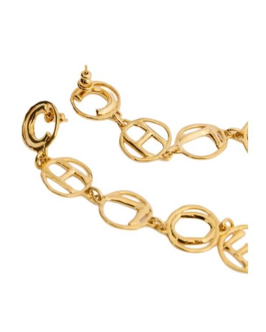 Chloé Metallic Script Long Earrings