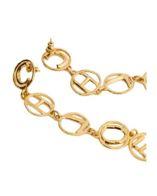 Chloé Metallic Script Long Earrings