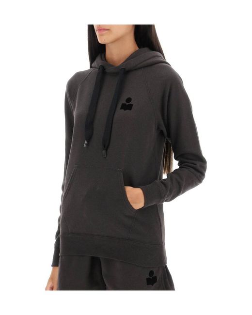 Isabel Marant Black Isabel Marant Étoile Logo-Printed Drawstring Hoodie