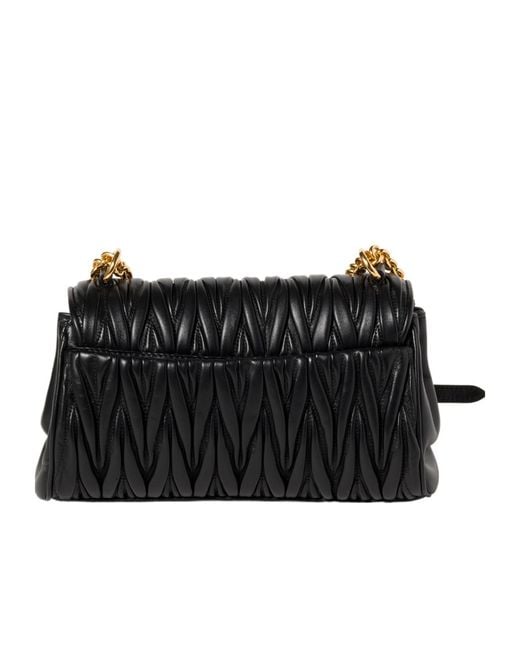 Miu Miu Black Matelassé Nappa Leather Shoulder Bag