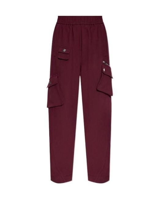 Ganni Red Cargo Trousers