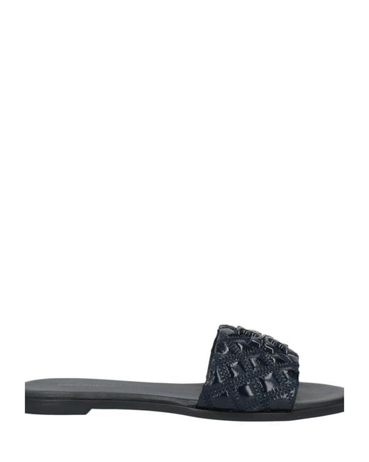 Tory Burch Blue Embossed Slippers