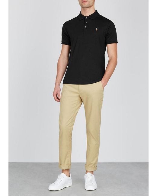 Polo Ralph Lauren Black Slim Pima-Cotton Polo Shirt for men