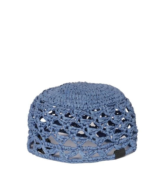 Emporio Armani Blue Crochet Hat