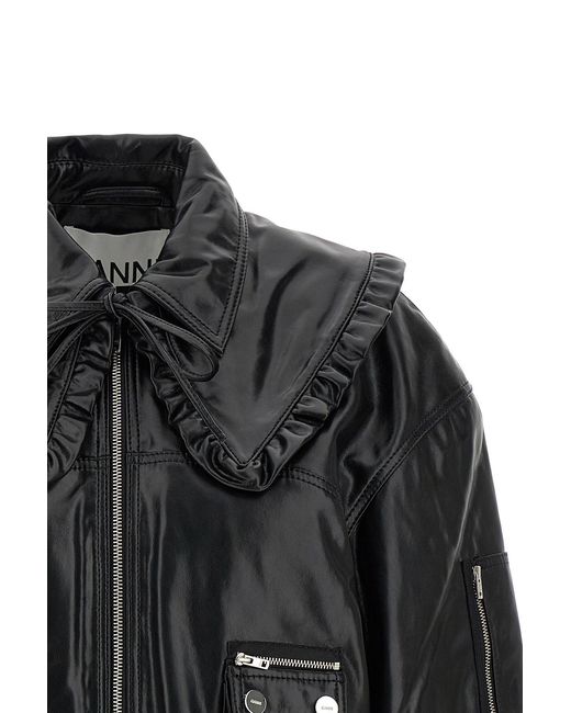Ganni Black '7093 Future' Bomber Jacket