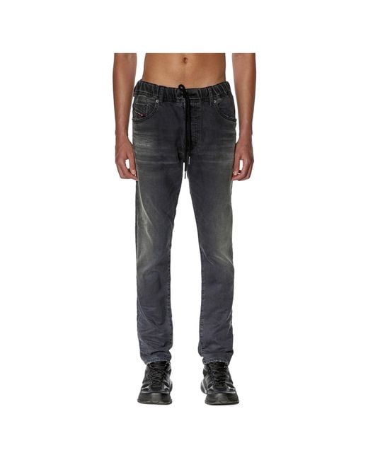 DIESEL Gray Drawstring Jeans for men