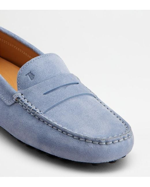 Tod's Blue Leather Loafers