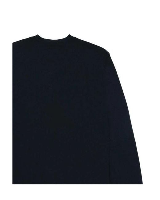 Armani Collezioni Blue T-Shirt With Round Neck And Long Sleeves for men